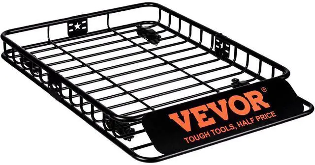 Alt view image 16 of 16 - VEVOR Roof Rack Cargo Basket 200 LBS Capacity 46"x36"x4.5" for SUV Truck Cars
