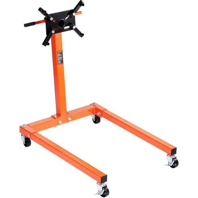 Alt view image 16 of 16 - Engine Stand, 1300 lbs (3/5 Ton) Rotating Engine Motor Stand with 360 Degree Adjustable Head, Cast Iron Motor Hoist Dolly, 4-Caster, 4 Adjustable Arms, for Vehicle Maintenance, Auto Repair