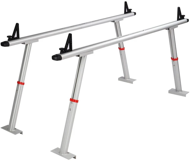Alt view image 11 of 11 - VEVOR Truck Rack, 800 lbs Capacity, 19-34in Adjustable Height, Aluminum Ladder Rack for Truck with 8 Non-Drilling C-clamps, Heavy Duty Truck Bed Rack Two-Bar Set for Kayak, Surfboard, Lumber, Ladder