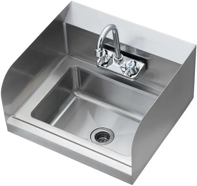 Alt view image 15 of 15 - Commercial Hand Sink with Faucet and Side Splash, Stainless Steel Sink for Washing, Small Hand Washing Sink, Wall Mount Hand Basin for Restaurant, Kitchen, Bar, Garage and Home, 17x12.8 inch