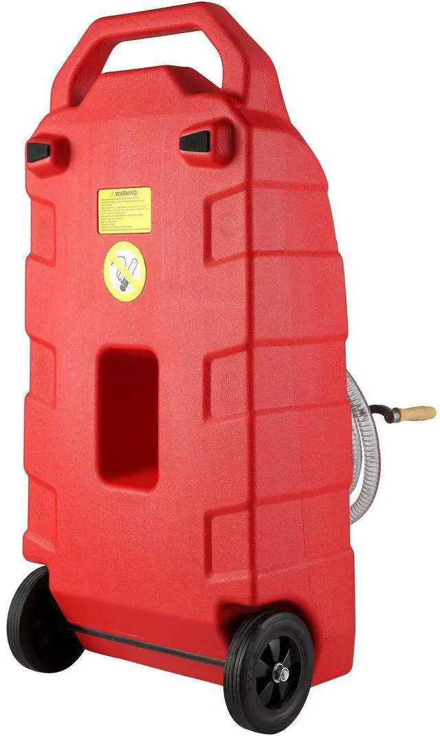 Alt view image 15 of 15 - 16 Gallon Fuel Caddy, 7.8 L/min, Portable Gas Storage Tank Container with Hand Pump Rubber Wheels, Fuel Transfer Storage Tank for Gasoline Diesel Machine Oil Car Mowers Tractor Boat Motorcycle