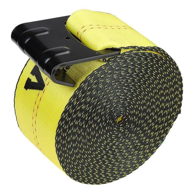 Alt view image 15 of 15 - VEVOR Winch Straps, 4" x 30', 6000 lbs Load Capacity, 18000 lbs Break Strength, Truck Straps with Flat Hook, Flatbed Tie Downs Cargo Control for Trailers, Farms, Rescues, Tree Saver, Yellow (4 Pack)