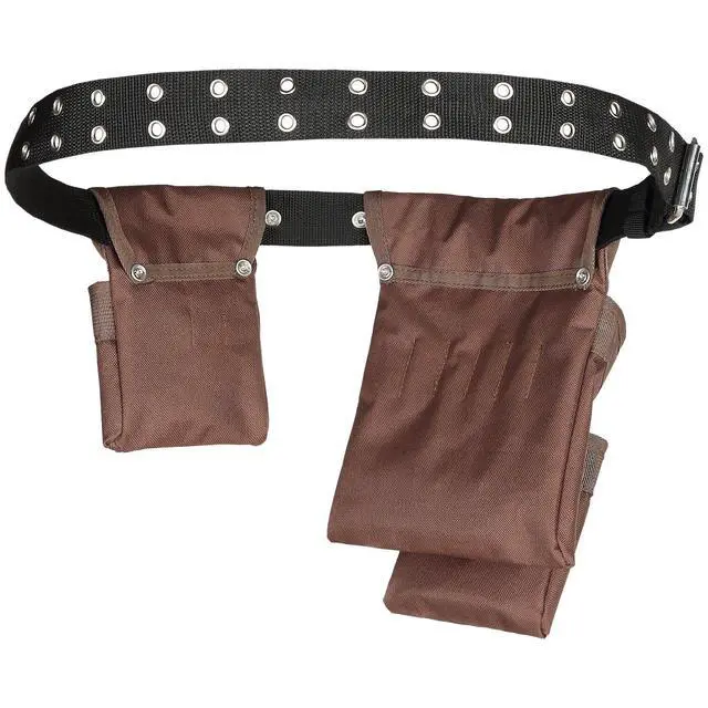 Alt view image 8 of 8 - VEVOR Tool Belt, Adjusts from 29 Inches to 54 Inches, Polyester Heavy Duty Tool Pouch Bag, Detachable Tool Bag for Electrician, Carpenter, Handyman, Woodworker, Construction, Framer, Brown