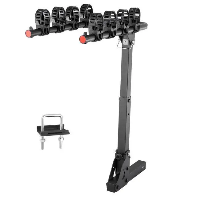 Alt view image 15 of 15 - VEVOR Hitch Mount Bike Rack, 4-Bike Carrier Rack, 150 LBS Capacity Bike Rack Hitch for 2-inch Receiver, Titling and Folding Bike Carrier with No-Wobble U Bolt and Strap, for Car, SUV, Truck, RV