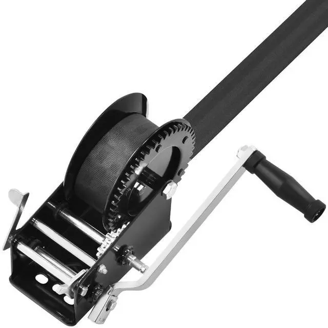 Alt view image 15 of 15 - VEVOR Hand Winch, 3500 lbs Pulling Capacity, Boat Trailer Winch Heavy Duty Rope Crank with 33 ft Polyester Strap and Two-Way Ratchet, Manual Operated Hand Crank Winch for Trailer, Boat or ATV Towing