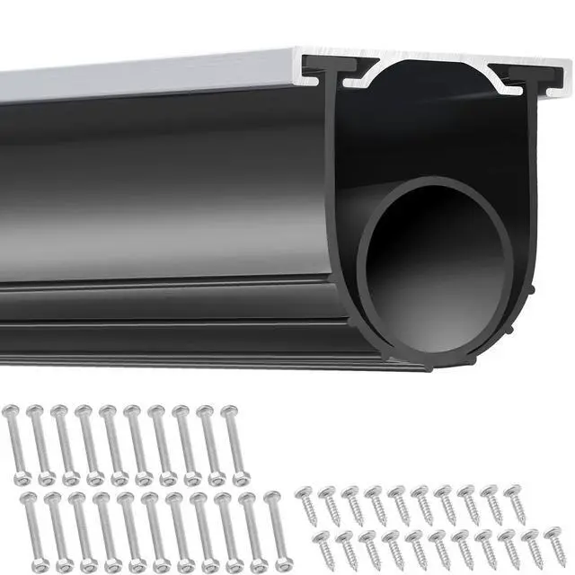 Alt view image 15 of 15 - Garage Door Seals Bottom Rubber, U Shape +O Ring Combination Garage Door Weather Stripping with Pre-drilled Aluminum Track Retainer Kit, 5/16 inch T-ends and 3 3/4 inch Width (16 Ft, Black)
