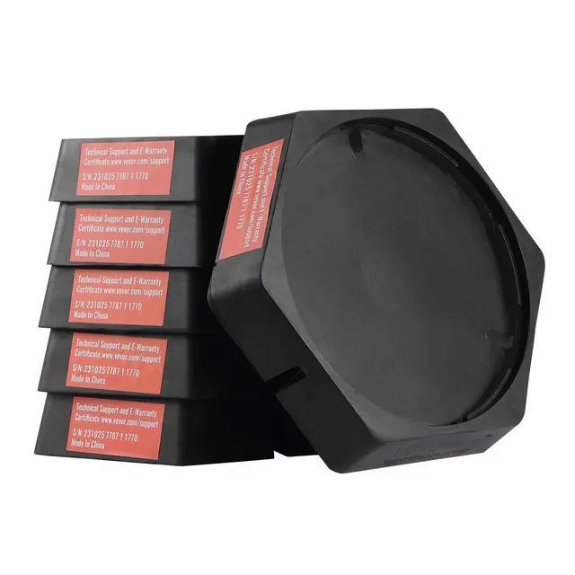 Alt view image 15 of 15 - VEVOR RV Leveling Pads, 9 Inch Round Landing Feet, Permanent Attached Jack Stabilizers, Rubber Jack Pads, 5000 lbs Capacity per RV Jack Pad, 5th Wheels, Travel Trailers, Class A/C Motorhomes (6-Pack)