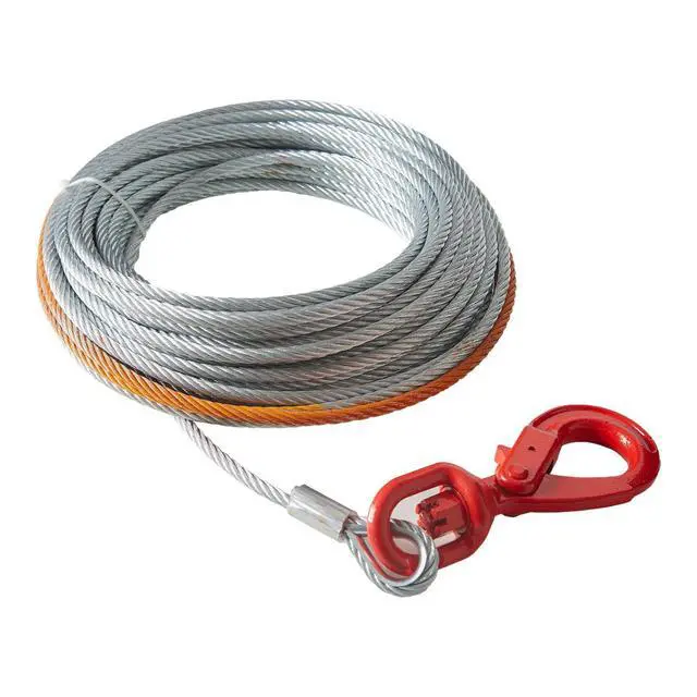 Alt view image 15 of 15 - VEVOR Galvanized Steel Winch Cable, 3/8 Inch x 50 Feet 15,200 lbs Breaking Strength, Wire Winch Rope with Swivel Hook, Towing Cable Heavy Duty, Universal Fit for SUV, Large Off-Road Vehicle, Truck