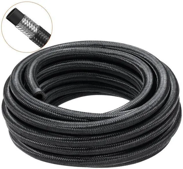 Alt view image 15 of 15 - 8AN Fuel Line Kit, 20 FT Fuel Hose Kit, 0.43" Nylon Stainless Steel Braided Fuel Line Oil/Gas/Diesel Hose End Fitting Kit, with 12 PCS Swivel Fitting Adapter Kit, Black