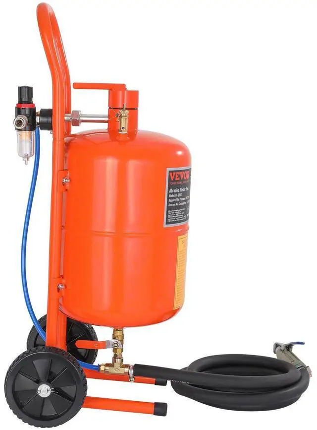 Alt view image 15 of 15 - 5 Gallon Sand Blaster, 60-110 PSI High Pressure Sandblaster, Portable Abrasive Blasting Tank, Air Sand Blasting Kit with 4 Ceramic Nozzles and Oil-Water Separator for Paint, Stain, Rust Removal