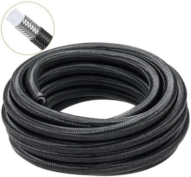 Alt view image 15 of 15 - 6AN Fuel Line Kit, 25 FT Fuel Hose Kit, 5/16" Nylon Stainless Steel Braided PTFE Fuel Line Kit, E85/Oil/Gas/Diesel Hose End Fitting Kit, with 15 PCS Swivel Fitting Adapter Kit, Black