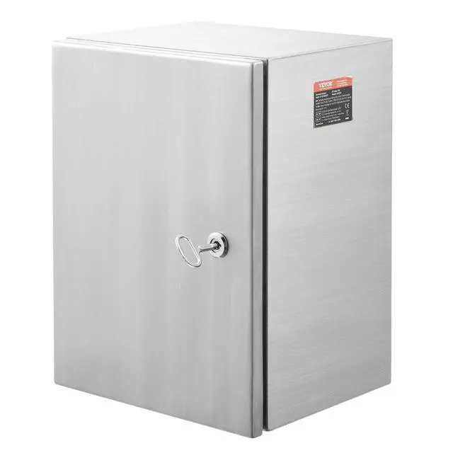 Alt view image 8 of 8 - Steel Electrical Box, 20"x 16"x 8", 304 Stainless Steel Electrical Enclosure Box, Wall-Mounted Outdoor Electrical Electronic Equipment Enclosure with Mounting Plate Hinges Lock, IP66 Waterproof