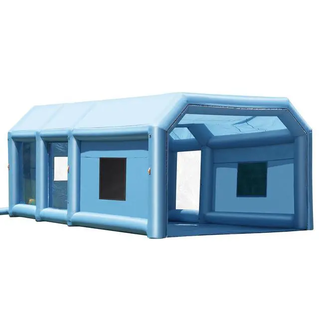 Alt view image 8 of 8 - Portable Inflatable Paint Booth, Dimensions 32.8 x 21 x 14.8 ft, Equipped with 1100W and 750W Powerful Blowers and Air Filtration System, Ideal for Large Trucks, Vans, and Industrial Equipment