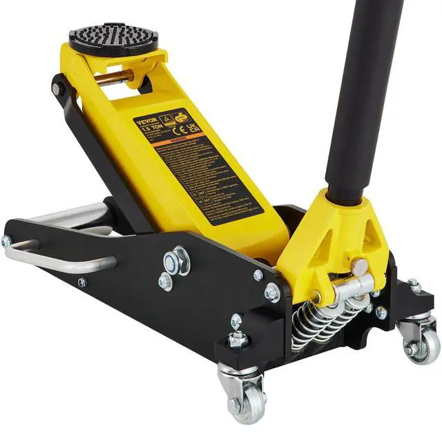 Alt view image 16 of 16 - VEVOR 1.5 Ton Low Profile Aluminum Steel Racing Floor Jack Dual Pump Lift Car