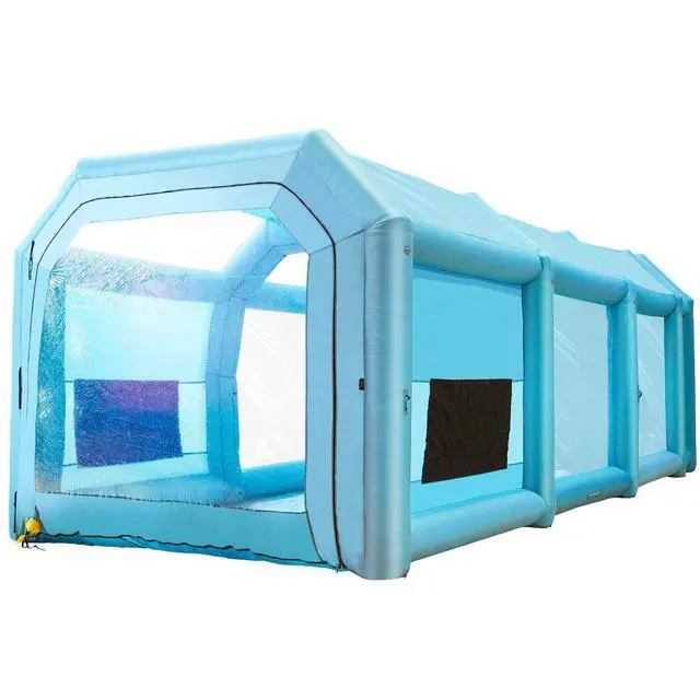 Alt view image 8 of 8 - SKYSHALO Inflatable Spray Tent, Dimensions 39.4x16.4x13.1 ft, Equipped with Dual High-Efficiency Fans, Features Air Filtration, Ideal for Vehicle Spray Painting or Workspace, Blue