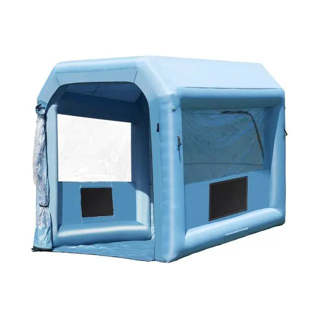 Alt view image 15 of 15 - VEVOR Inflatable Paint Booth, 9.8 x 8.2 x 8.2 ft Inflatable Spray Booth, with 550W Powerful Blower and Air Filter System, Portable Car Paint Booth for Motorcycle, Bicycle, Small Furniture Painting