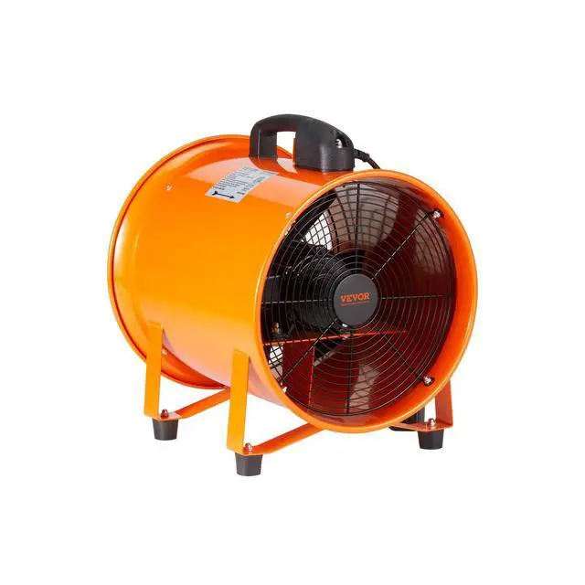 Alt view image 8 of 8 - 16 inch Portable Ventilator, 2 Speed 5175CFM High-Velocity Industrial Utility Blower Fan with 33ft Flexible Duct Hose, Exhaust Axial Fan for Basements, Workshops, Warehouses, Orange