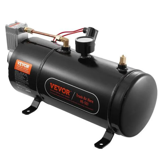 Alt view image 15 of 15 - VEVOR 12V Air Compressor with Tank 0.8 Gallon/3 L, Train Horn Air Compressor, 120 psi Working Pressure Onboard Air Compressor System for Train Air Horns, Inflating Tires, Air Mattresses
