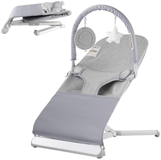 Alt view image 15 of 15 - VEVOR Baby Bouncer Folding Bouncer Seat Chair for Babies 0-9 Months with Toy Bar