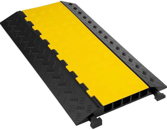 Alt view image 3 of 3 - VEVOR 5 Channel Cable Protectors Extreme Rubber Cable Ramps Heavy Duty Protective Cable Wire Cord Ramp Driveway Rubber Traffic Speed Bumps Cable Protector (5-Channel, 1Pack-18000Lb)