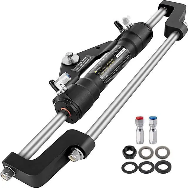 Alt view image 5 of 5 - VEVOR Hydraulic Steering Cylinder 300HP, Hydraulic Steering Front Mount Hydraulic Outboard Marine Steering Kit Without Hydraulic Hose and Helm for Outboards Boat Steering System
