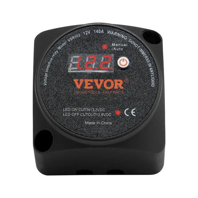 Alt view image 8 of 8 - Dual Battery Isolator Kit, 12V 140Amp, Manual and Auto Modes VSR Voltage Sensitive Relay with LCD Screen, Smart Battery Isolator for ATV UTV RV Camper Off-Road Vehicle Caravan Truck Boat Yacht