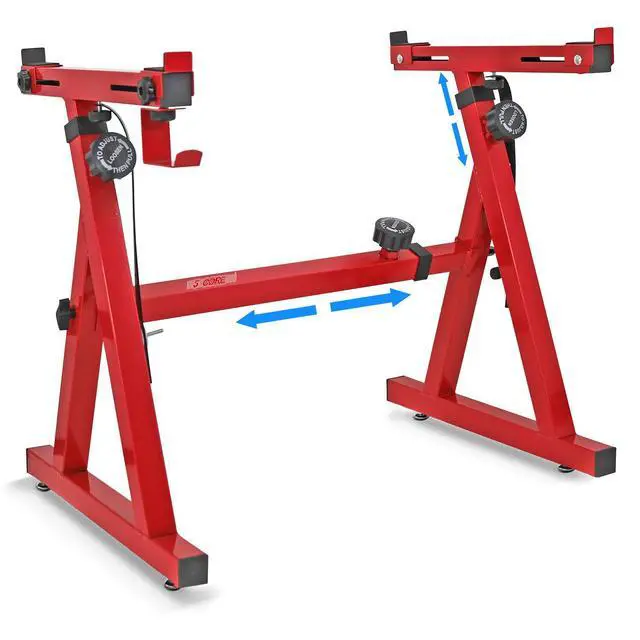 Alt view image 8 of 8 - 5 Core Keyboard Stand Z Style Height Width Adjustable Portable Heavy Duty Music Stands for Kids and Adults Fits 54 to 88 Key Electric Pianos - KS Z1 RED HD
