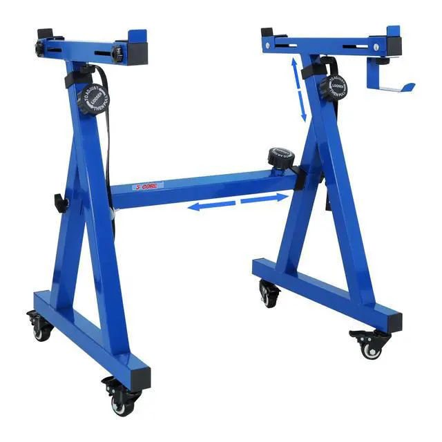 Alt view image 8 of 8 - 5 CORE Keyboard Stand Riser Z Style Height Width Adjustable Portable Heavy Duty Music Stands Holder for Kids and Adults Fits 54 to 88 Key Electric Pianos w Wheels - KS Z1 BLU HD WHLS