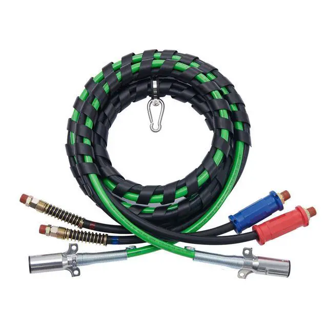 Alt view image 15 of 15 - VEVOR 15FT Semi Truck Air Lines Kit with 2PCS Glad Hands, 3-in-1 Air Hoses & 7 Way ABS Electric Power Line, with 2PCS Gladhand Handles, 4PCS Seals and Tender Spring Kit for Semi Truck Trailer Tractor