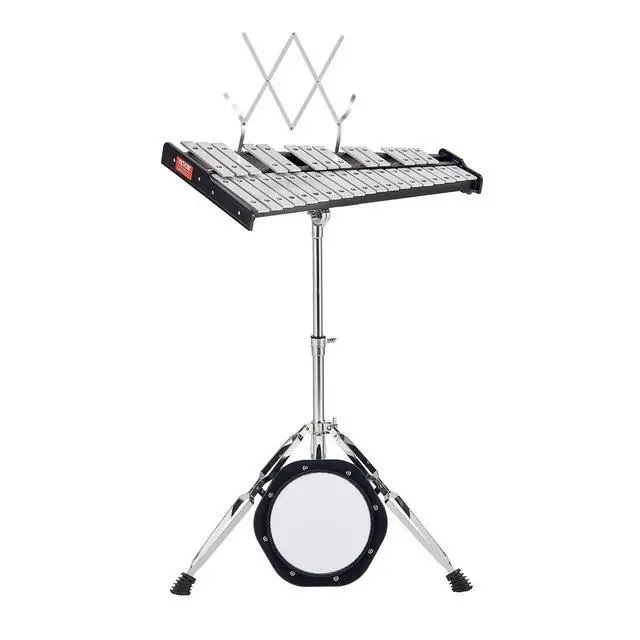 Alt view image 8 of 8 - VEVOR 32 Note Glockenspiel Xylophone Bell Kit, Professional Percussion Instrument Set with Mallets, Drum Sticks, Music Stand, 8" Practice Pad, Adjustable Stand and Carrying Bag for Students & Adults