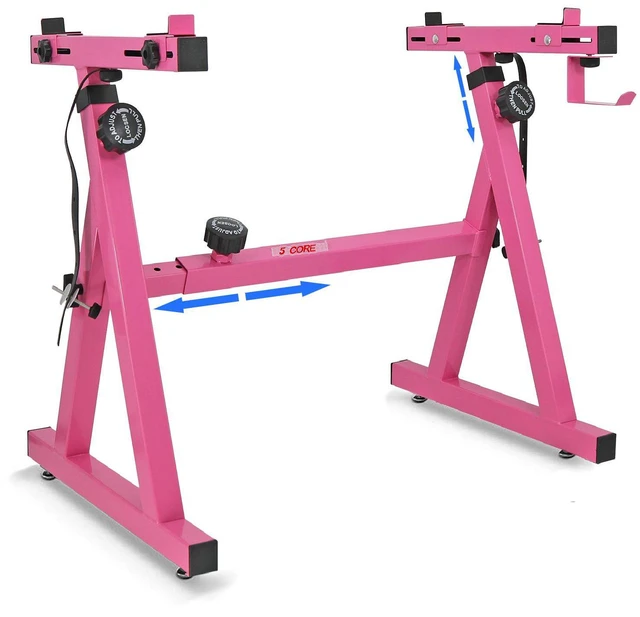 Alt view image 8 of 8 - 5 Core Keyboard Stand Z Style Heavy Duty Sturdy Piano Riser Height Adjustable Holder PINK