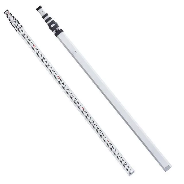 Alt view image 8 of 8 - Aluminum Grade Rod, 25-Feet/10ths 6 Sections Telescopic Measuring Rod,Double-Sided Scale 1/10ft Leveling Rod Stick,Aluminum Alloy Survey Rod w/ Bubble Level &Carrying Bag for Houses,Walls,Floors