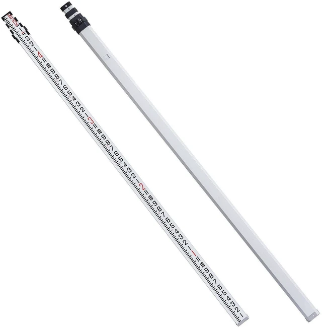 Alt view image 15 of 15 - Aluminum Grade Rod, 16-Feet/8ths 4 Sections Telescopic Measuring Rod,Double-Sided Scale 1/8in Leveling Rod Stick,Aluminum Alloy Survey Rod with Bubble Level &Carrying Bag for Houses,Walls,Floors