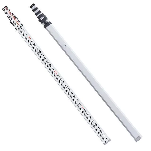 Alt view image 9 of 9 - Aluminum Grade Rod, 18-Feet/10ths 6 Sections Telescopic Measuring Rod,Double-Sided Scale 1/10ft Leveling Rod Stick,Aluminum Alloy Survey Rod w/ Bubble Level &Carrying Bag for Houses,Walls,Floors