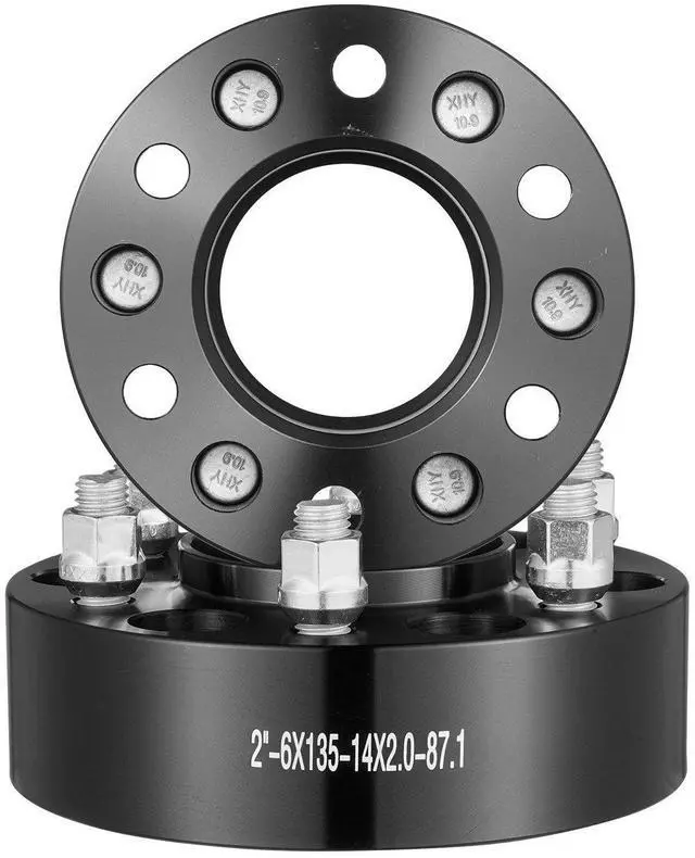 Alt view image 10 of 10 - Wheel Spacers, 2" 6"x5.3" Wheel Adapters, 6 Lug Forged Spacer, 87.1 mm Bore Hubcentric M14 x2 Studs Spacers, Fit for Ford Expedition, F150, Lincoln Navigator, 4 PCS Black