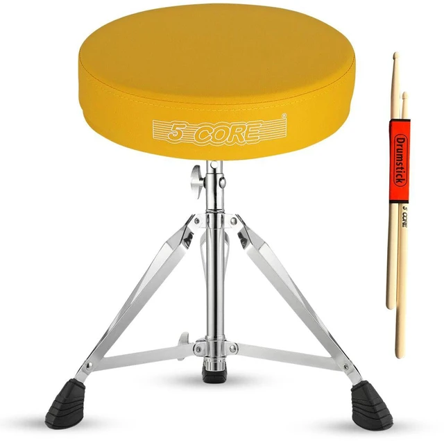 Alt view image 8 of 8 - 5 Core Drum Throne Height Adjustable Guitar Stool Thick Padded Memory Foam DJ Chair Seat with Anti Slip Feet Multipurpose Musician Chair for Adults and Kids Drummer Cello Guitar Player