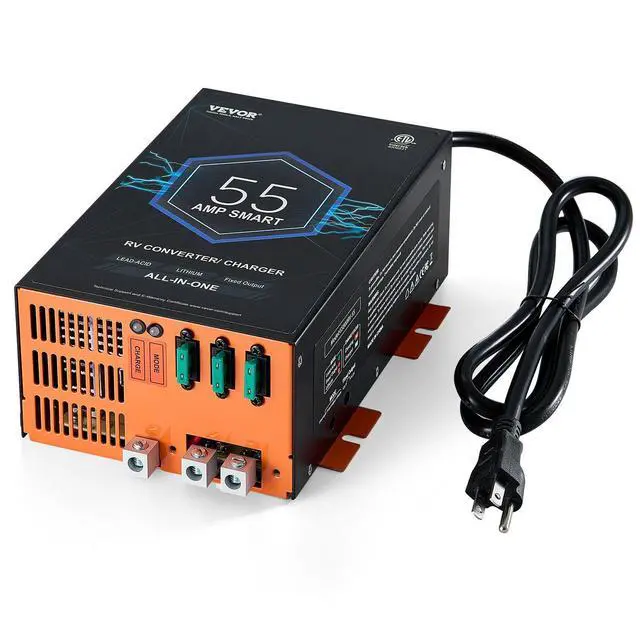 Alt view image 15 of 15 - RV Converter, 55 Amp, 110V AC to 12V DC RV Power Converter Battery Charger with 4 Stage Smart Charging 13V to 16.5V Adjustable Operating Range, Compatible with Lithium Lead Acid Battery, ETL