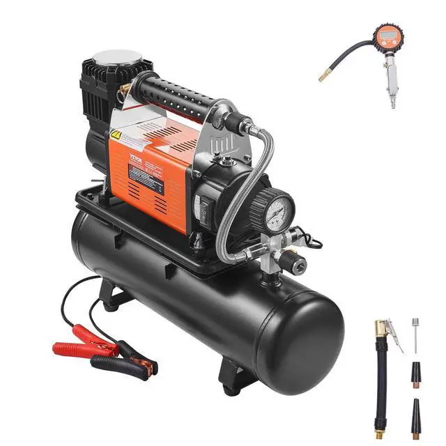 Alt view image 15 of 15 - 12V Heavy Duty Air Compressor with 6L Tank Kit, 6.35 CFM Portable Tire Inflator, 150PSI Offroad Air Compressor with Digital Pressure Gauge Tire Inflator for Trucks Car SUV 4 x 4 Vehicle RV