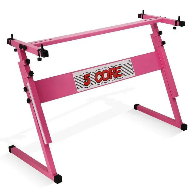 Alt view image 8 of 8 - 5 CORE Keyboard Stand Z Style Adjustable Electric Piano Riser Foldable & Sturdy Lift Holder For 54 61 Keys Instruments Black - KS Z1 BPNK