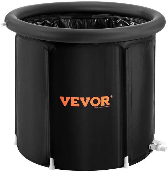 Alt view image 8 of 8 - Ice Bath Tub, Cold Water Therapy Plunge Tub for Athlete, Portable Outdoor Ice Barrel Plunge Pool for Recovery, 98 Gal Inflatable Folding Bathtub with Cover, Home Ice Pod for Adult, 35.4"Lx30"H