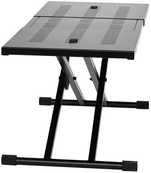 Alt view image 15 of 15 - DJ Table Stand, (32"-43") x 18" Portable DJ Laptop and Controller Stand, Lightweight DJ Desk DJ Booth Adjustable Height DJ Stand, Foldable Double-X Keyboard Stand & Tabletop, Audio Mixer Stand