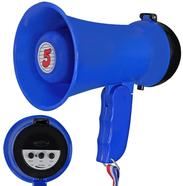 Alt view image 8 of 8 - 5 Core Megaphone Bullhorn Speaker 15W Mini Battery Power Bull Horn w Siren 400 Yard Range