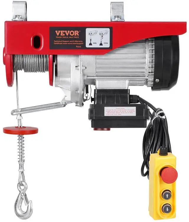 Alt view image 8 of 8 - VEVOR Electric Hoist Crane Winch 1320 lbs 328 ft Wireless & 14 ft Wired Remote