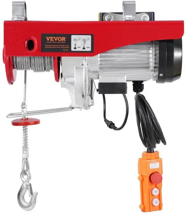 Alt view image 8 of 8 - VEVOR Electric Hoist Crane Winch 2200 lbs 328 ft Wireless & 14 ft Wired Remote
