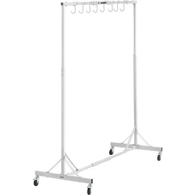 Alt view image 8 of 8 - Painting Rack, 5 ft-7 ft Adjustable Height, 66 lbs Capacity Automotive Paint Rack Stand, 8 Hooks Painting Drying Rack with 4 Swiveling Wheels, Auto Body Stand for Auto Repair Shops & Garage