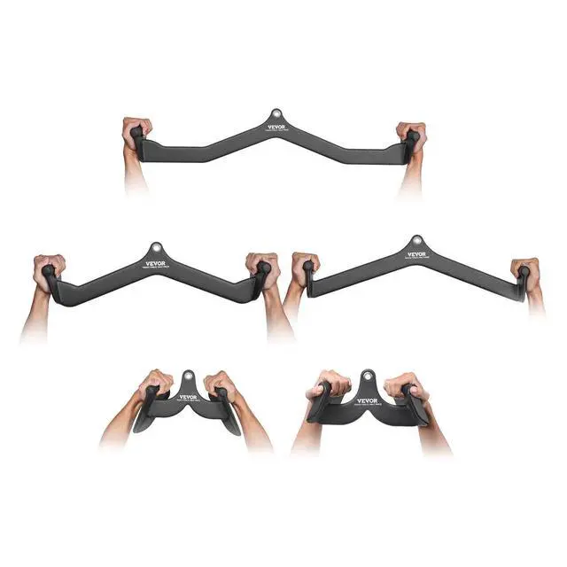 Alt view image 8 of 8 - LAT Pulldown Attachments, Cable Machine Rowing T-bar V-bar 5 Set, Tricep Pull Down Bar, Back Strength Training Rubber Coated Handle Grip, Bicep Curl Tricep Lat Pulldown Bar for Home Gym Fitness