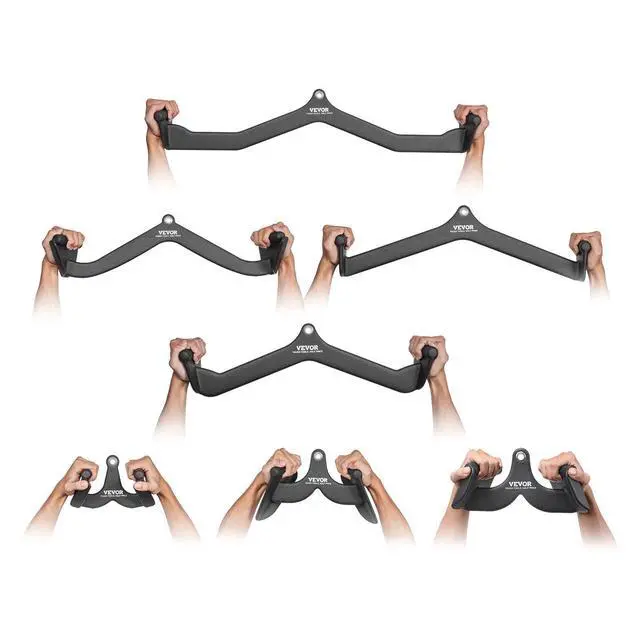 Alt view image 8 of 8 - LAT Pulldown Attachments, Cable Machine Rowing T-bar V-bar 7 Set, Tricep Pull Down Bar, Back Strength Training Rubber Coated Handle Grip, Bicep Curl Tricep Lat Pulldown Bar for Home Gym Fitness
