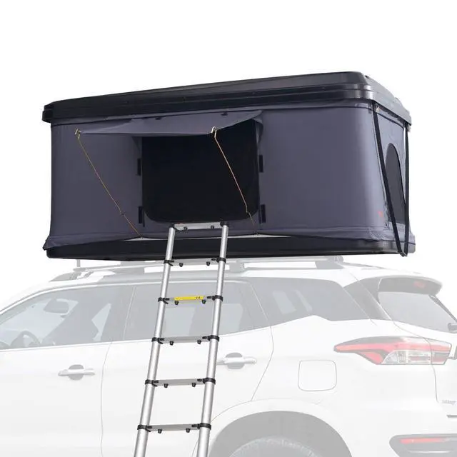 Alt view image 8 of 8 - Rooftop Tent Hard Shell, Naturnest Rooftop Tent Hardshell for 2-3 Person, Hard Shell Roof Top Tent with Telescopic Ladder Thick Mattress, Waterproof Windproof for Jeep SUV Van Pickup Truck