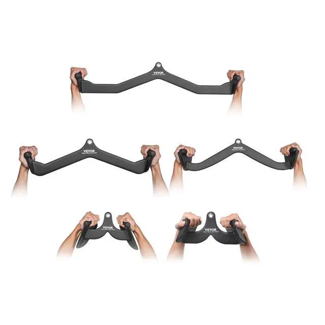 Alt view image 8 of 8 - LAT Pulldown Attachments, Cable Machine Rowing T-bar V-bar 5 Set, Tricep Pull Down Bar, Back Strength Training Rubber Coated Handle Grip, Bicep Curl Tricep Lat Pulldown Bar for Home Gym Fitness