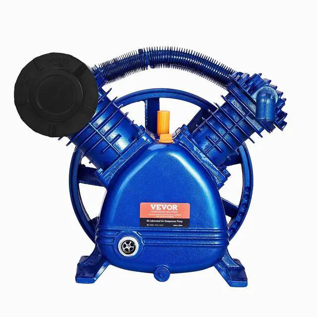 Alt view image 8 of 8 - Air Compressor Pump Head, 5.5HP 5.75CFM @ 90PSI, Twin Cylinder Oil Lubricated Air Compressor Piston Pump Head, Dual Stage V-Type Cast Iron Air Compressor Pump Replacement with Max. 185PSI Pressure